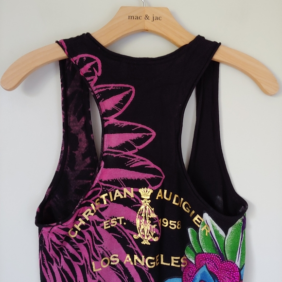 Christian Audigier Los Angeles Knit Tank Top Long Size Large - Picture 6 of 16